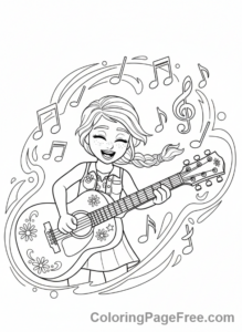 Lego Friends coloring page - Paisley playing guitar