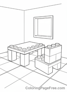 Lego coloring page - House interior