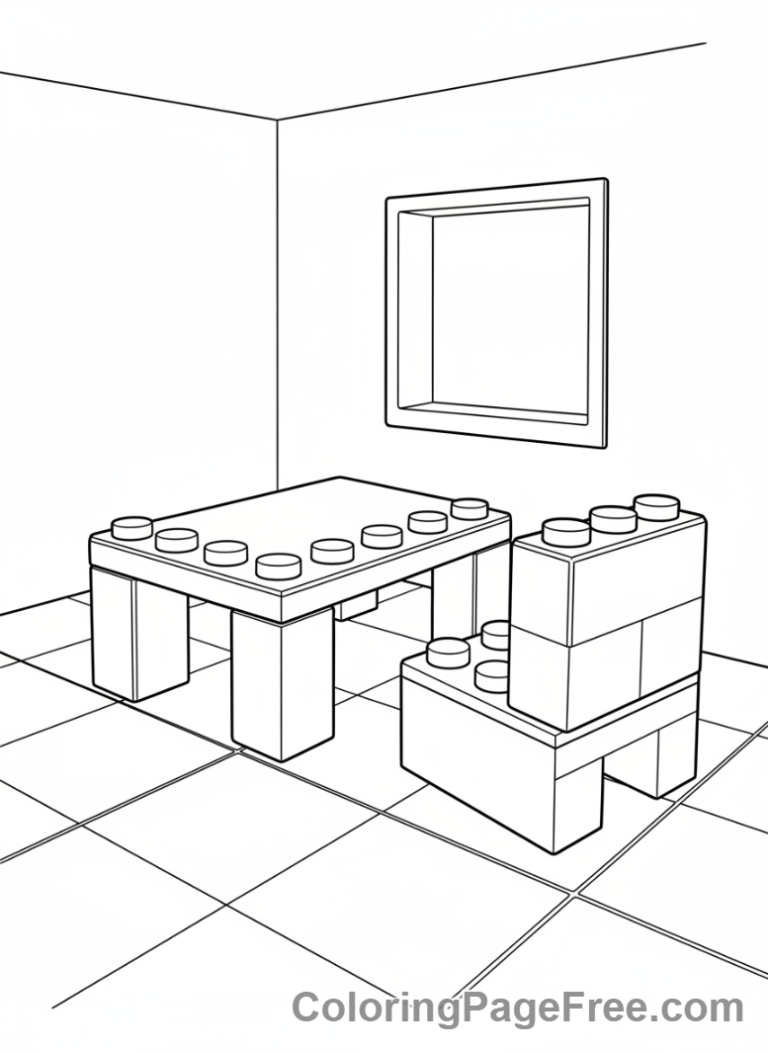 Lego coloring page - House interior