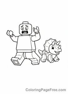 Lego Jurassic World coloring page - Character scared dinosaur