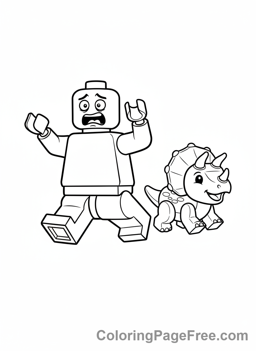 Lego Jurassic World coloring page - Character scared dinosaur