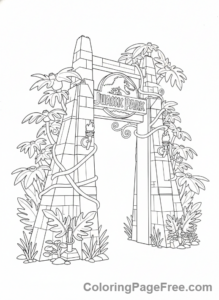Lego Jurassic World coloring page - Lego Jurassic Gate