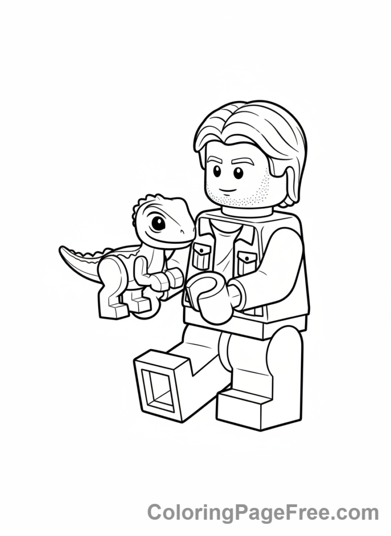 Lego Jurassic World coloring page - Owen baby raptor