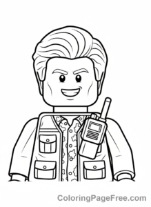 Lego Jurassic World coloring page - Owen close-up smile