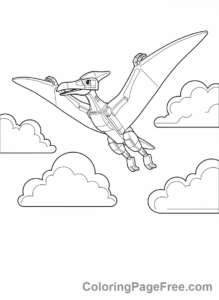 Lego Jurassic World coloring page - Pteranodon soaring sky
