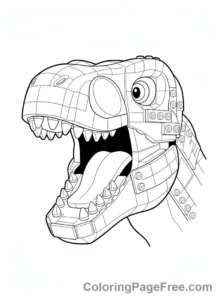 Lego Jurassic World coloring page - T-Rex head roar