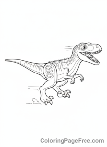 Lego Jurassic World coloring page - Velociraptor running action