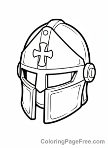 Lego coloring page - Knight helmet close-up