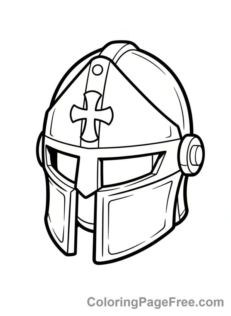 Lego Knight Helmet Coloring Page