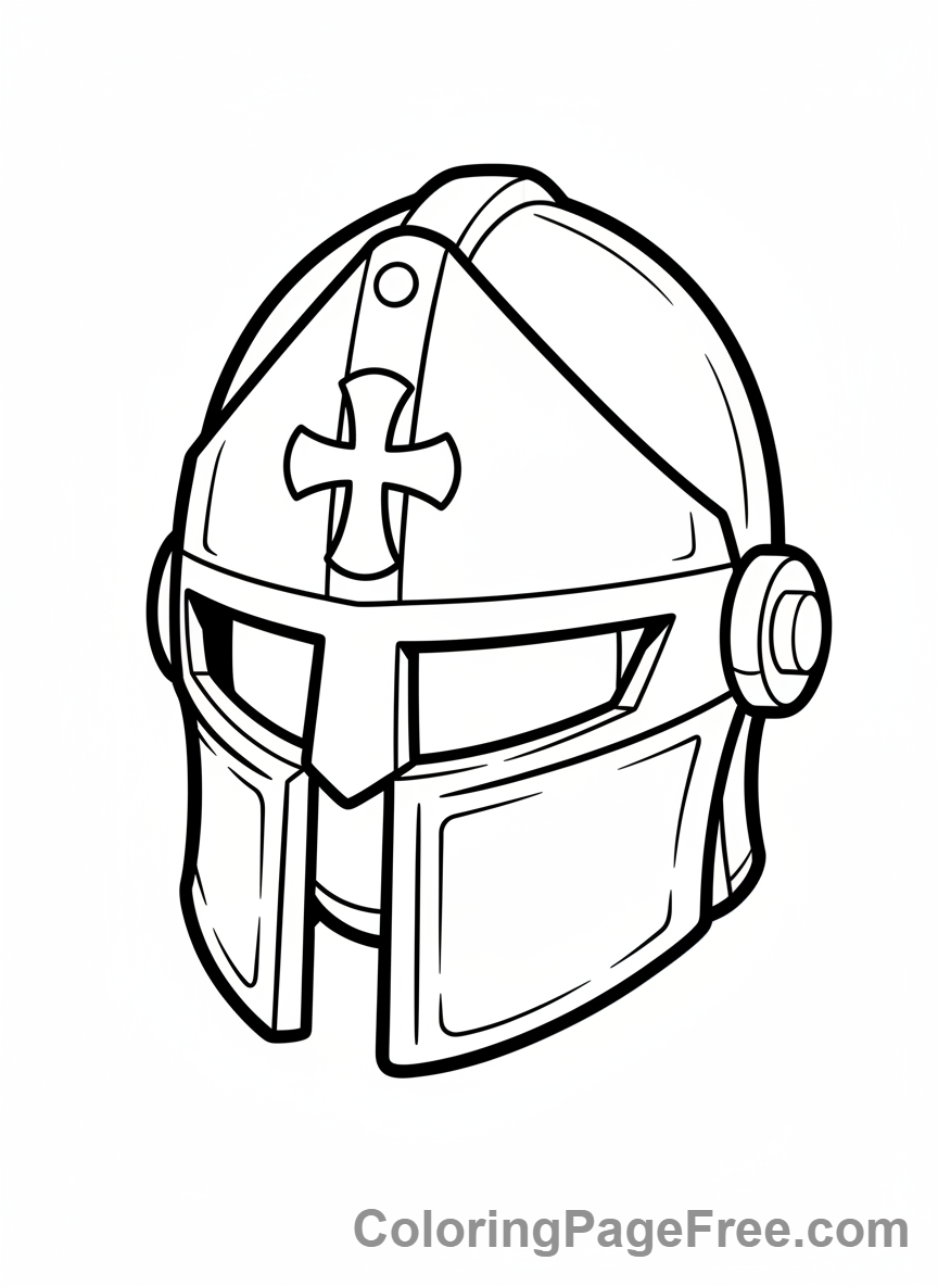 Lego coloring page - Knight helmet close-up
