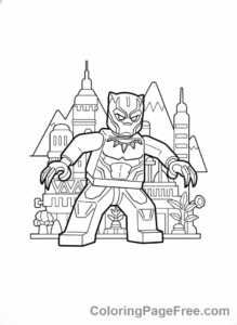 Lego Marvel coloring page - Black Panther pouncing