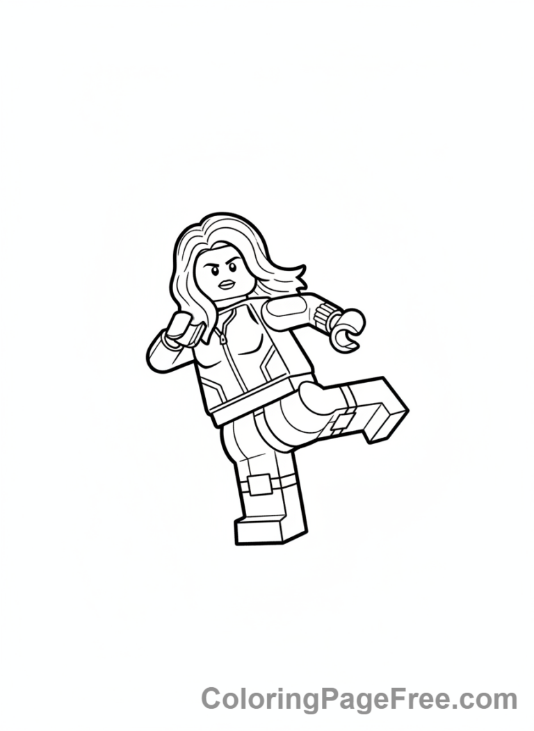 Lego Marvel coloring page - Black Widow action pose