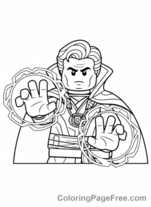 Lego Marvel coloring page - Doctor Strange magic hands