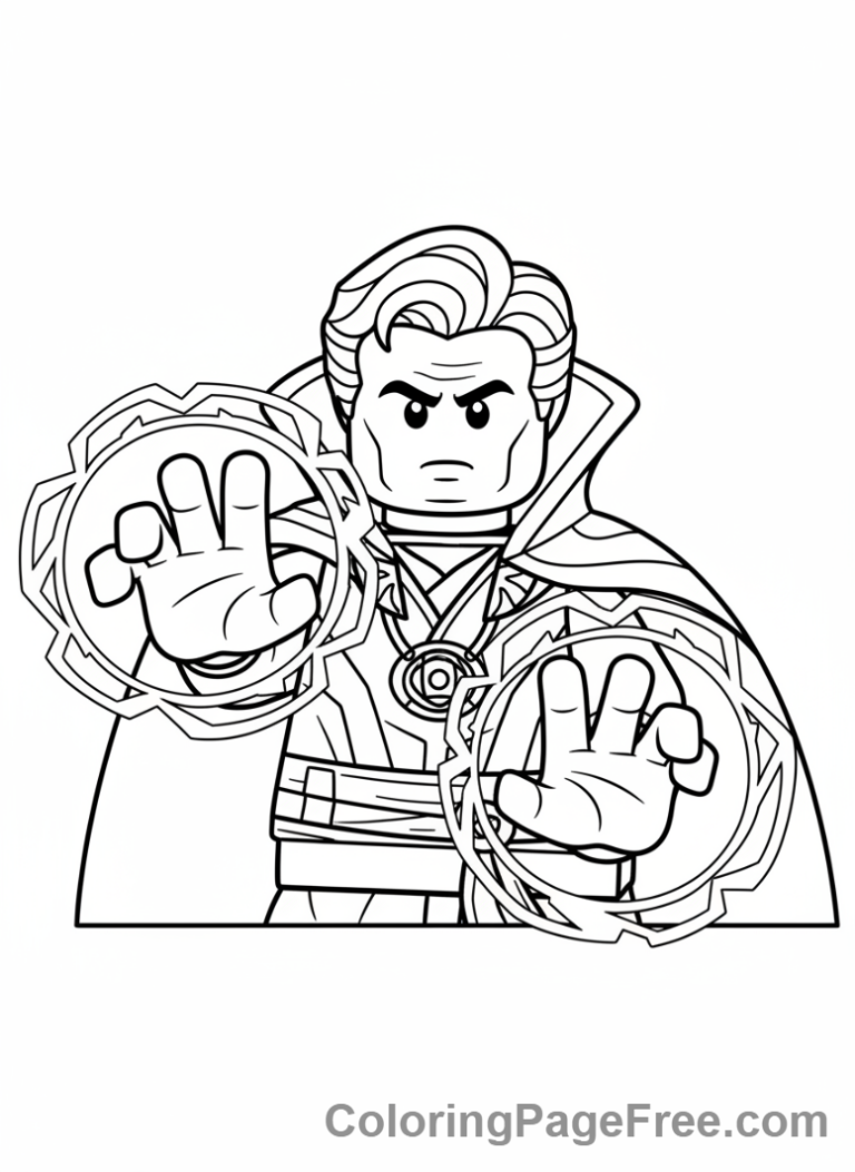 Lego Marvel coloring page - Doctor Strange magic hands