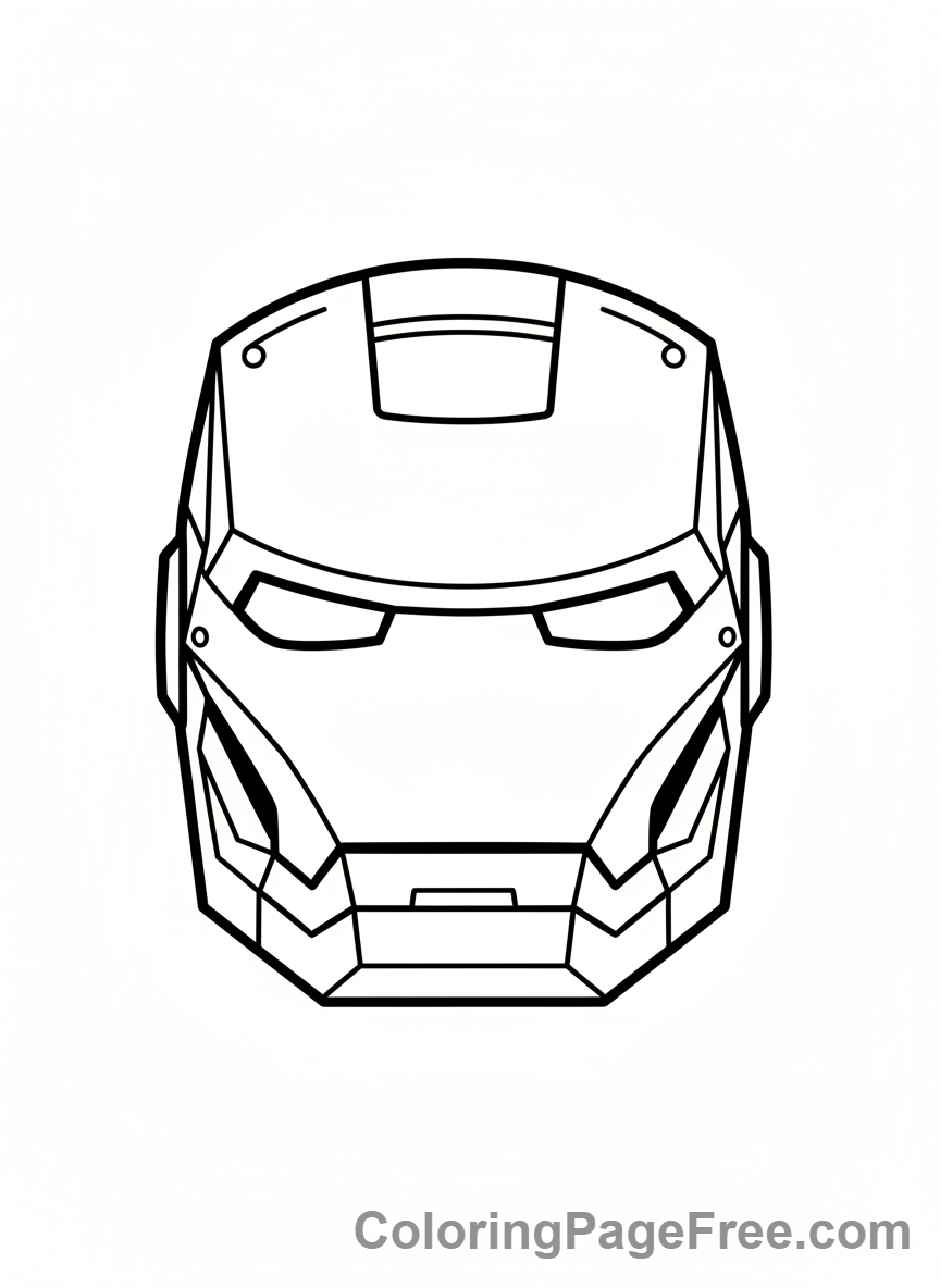 Lego Marvel coloring page - Iron Man helmet close