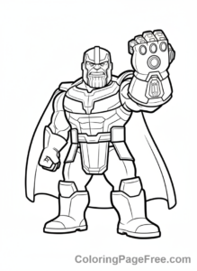Lego Marvel coloring page - Thanos menacing pose