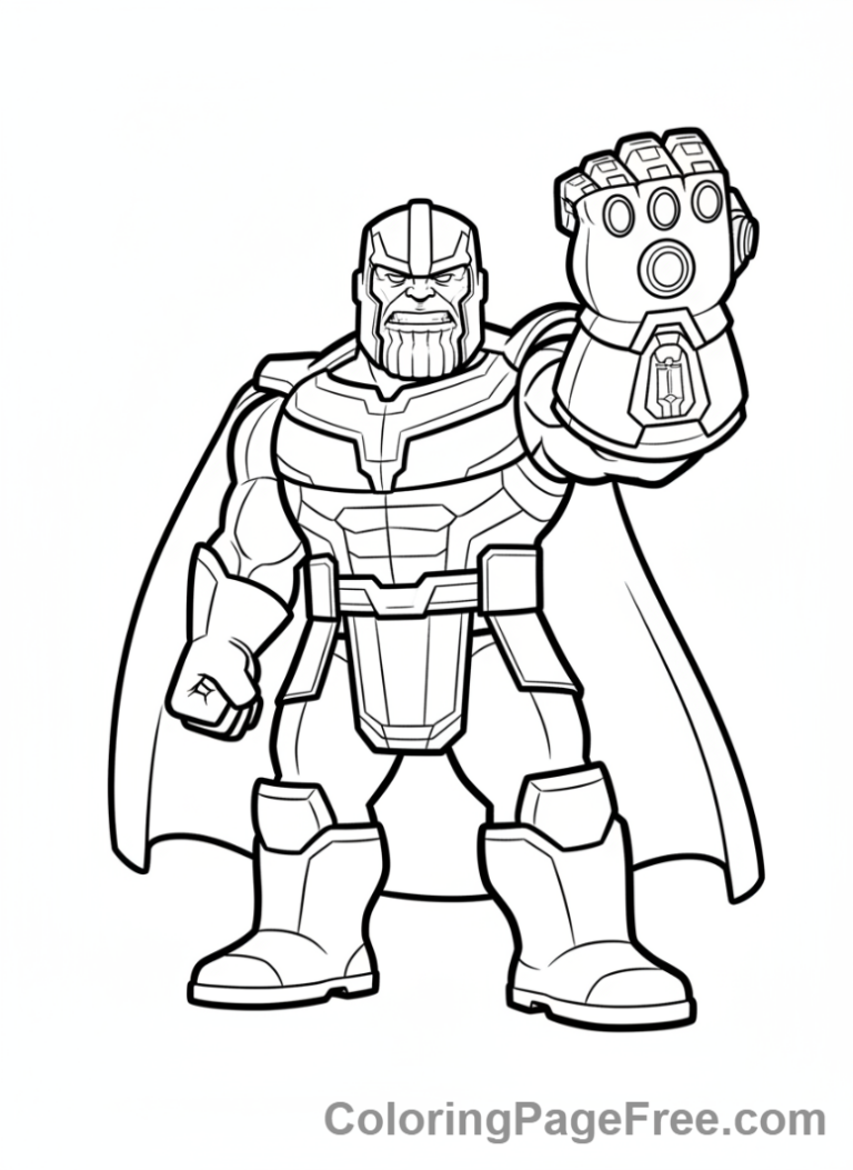 Lego Marvel coloring page - Thanos menacing pose