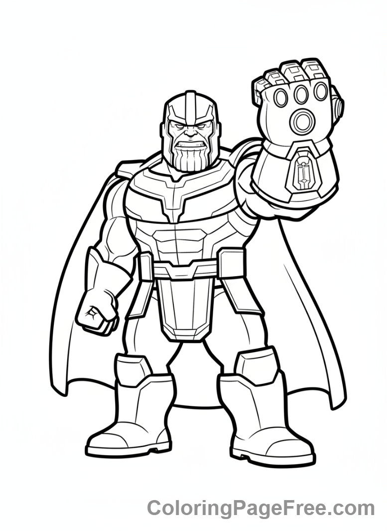 Lego Marvel coloring page - Thanos menacing pose