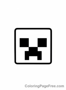 Lego Minecraft coloring page - Creeper close-up