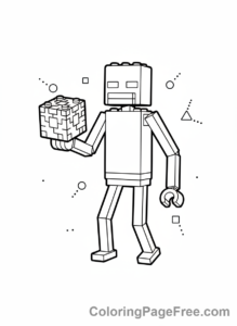 Lego Minecraft coloring page - Enderman teleporting