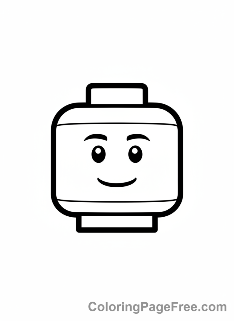 Lego coloring page - Minifigure smiling