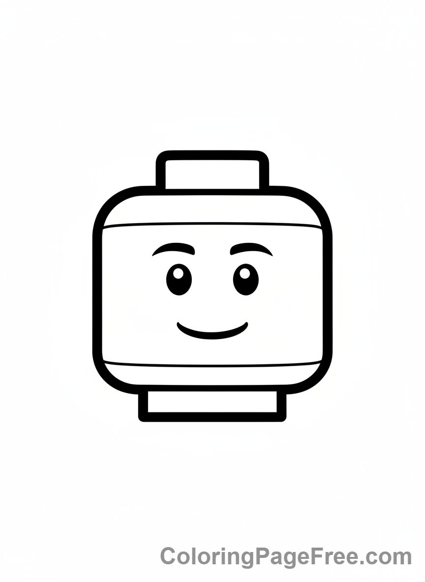 Lego coloring page - Minifigure smiling