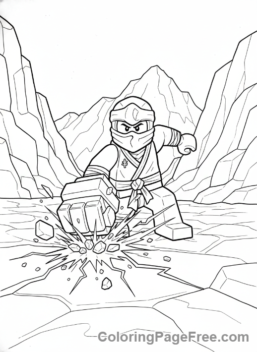 Lego Ninjago Cole Earth Smash Coloring Page