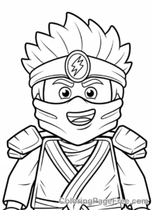 Lego Ninjago coloring page - Jay close-up happy