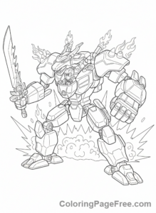 Lego Ninjago coloring page - Kai mech battle