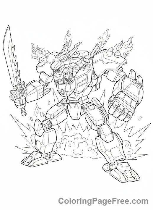 Lego Ninjago coloring page - Kai mech battle