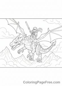 Lego Ninjago coloring page - Lloyd dragon ride