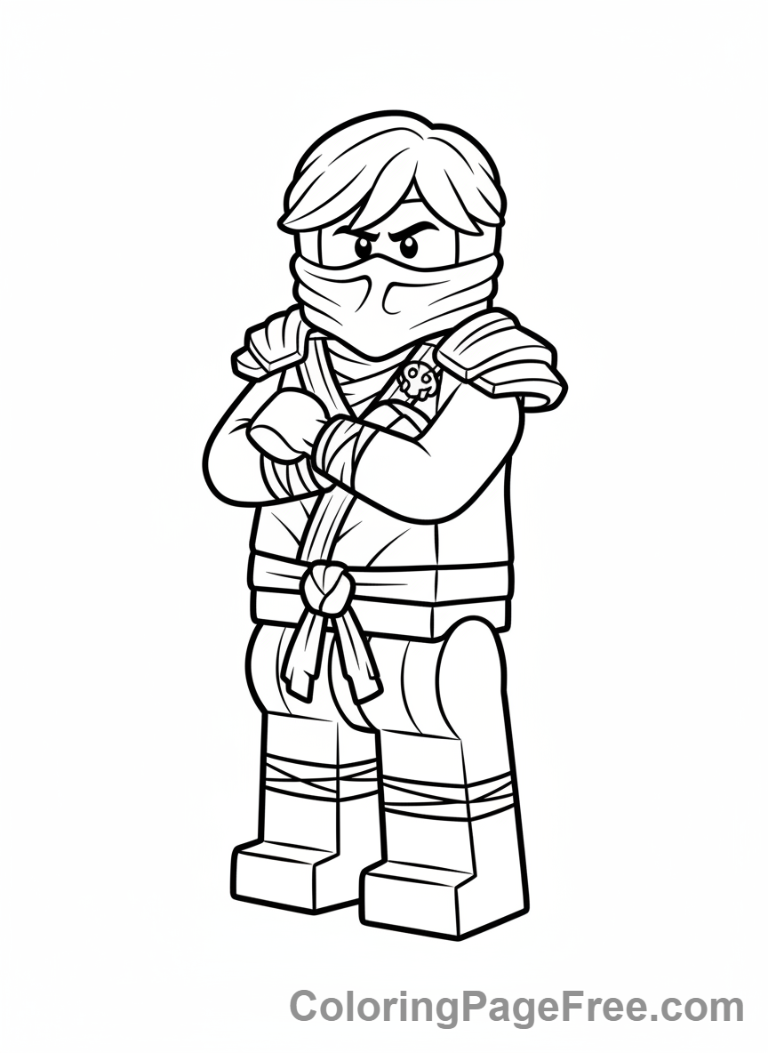 Lego Ninjago Lloyd Heroic Pose Coloring Page