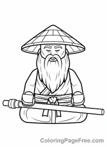 Lego Ninjago coloring page - Sensei Wu meditate