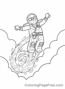 Lego Ninjago coloring page - Zane ice flying