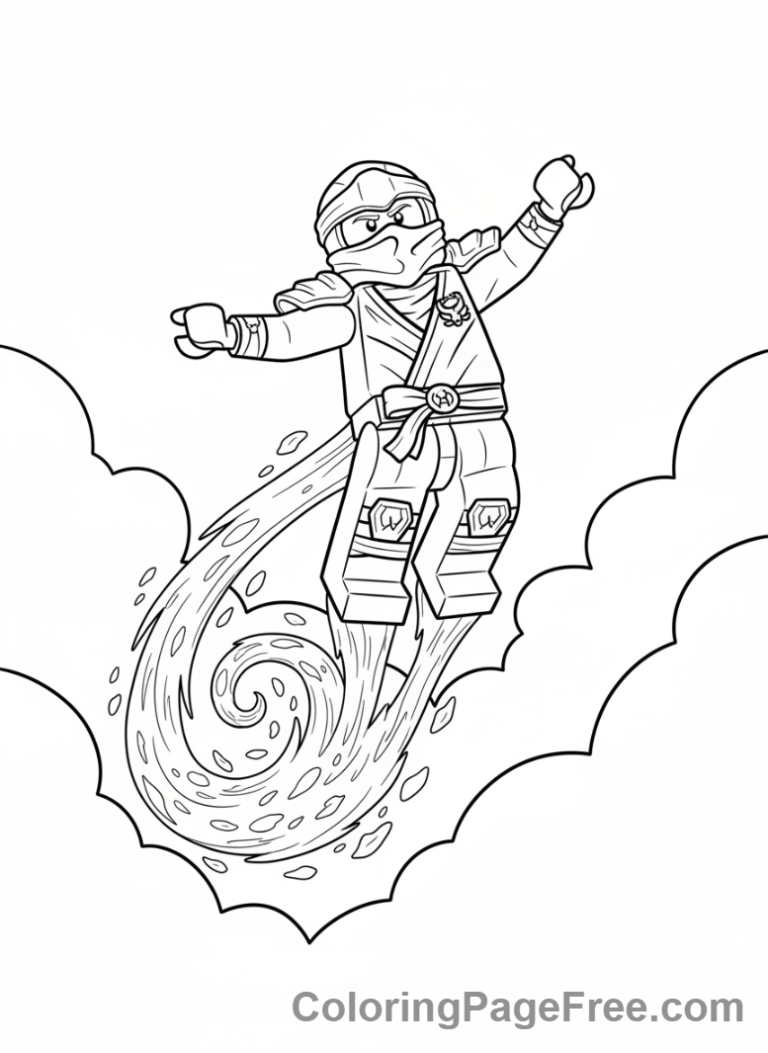 Lego Ninjago coloring page - Zane ice flying