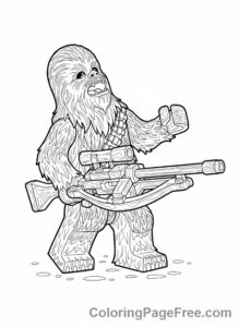 Lego Star Wars coloring page - Lego Chewbacca roaring loud