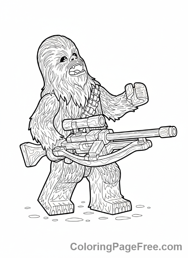Lego Star Wars coloring page - Lego Chewbacca roaring loud