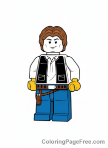 Lego Star Wars coloring page - Lego Han Solo confident smirk