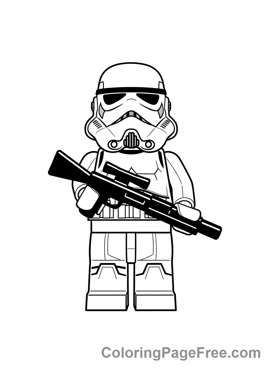 Lego Star Wars coloring page - Lego Stormtrooper patrolling