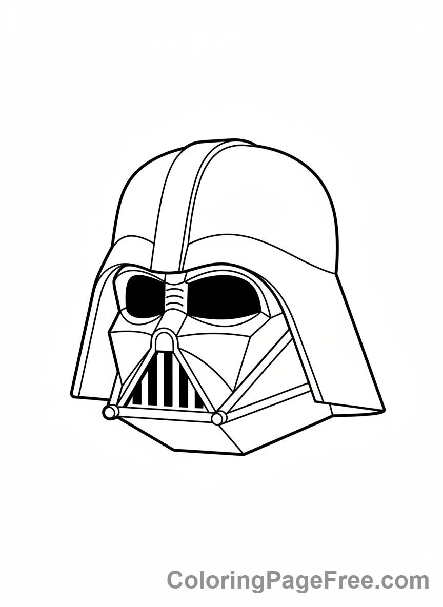 Lego Star Wars coloring page - Lego Vader close-up helmet