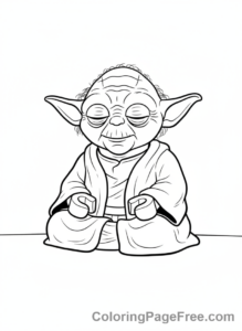 Lego Star Wars coloring page - Lego Yoda meditating peacefully