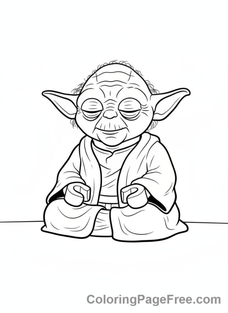 Lego Star Wars coloring page - Lego Yoda meditating peacefully