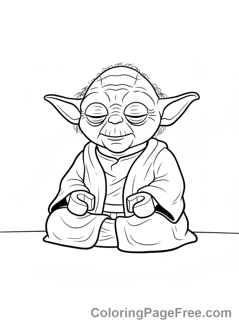 Lego Star Wars coloring page - Lego Yoda meditating peacefully