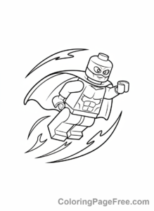 Lego coloring page - Superhero flying