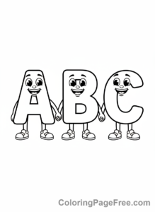 Letters coloring page - Letters ABC friends