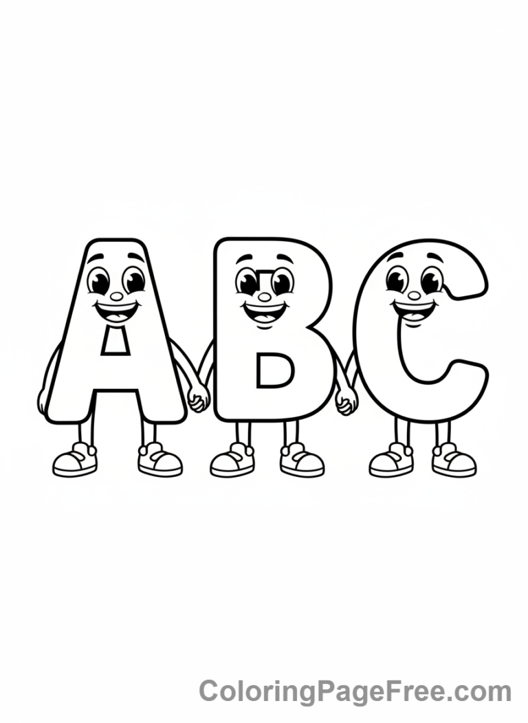 Letters coloring page - Letters ABC friends