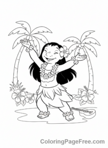 Lilo And Stitch coloring page - Lilo hula dancing