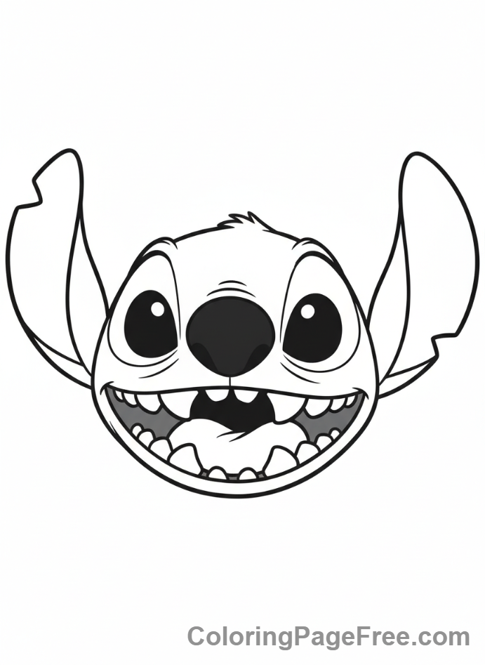 Lilo And Stitch coloring page - Stitch close-up smile