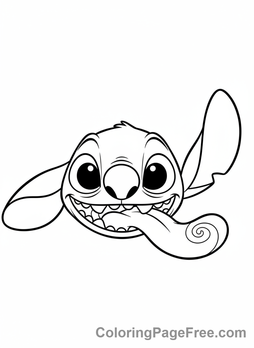 Lilo And Stitch coloring page - Stitch funny face