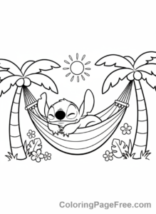 Lilo And Stitch coloring page - Stitch peaceful sleep